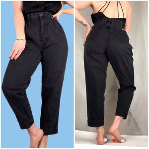VINTAGE BILL BLASS • Black "Mom" Jeans Tapered Denim Skinny Jeans Fitted 14P